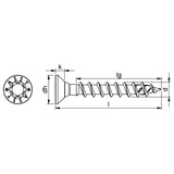 ASSY RW20 (4.5mm-40mm), countersunk head screws