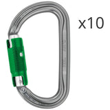 Am'D Pin-lock, asymmetrical aluminum carabiner - 10-pack