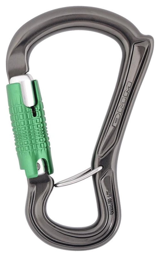 Ceros Locksafe - titanium/green, belay carabiner